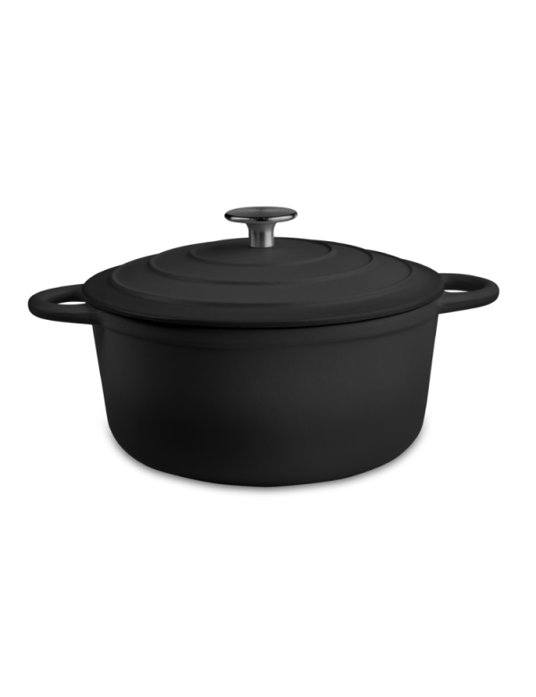 OUTR ROUND CASSEROLE SATIN BLACK DIA 24 CM